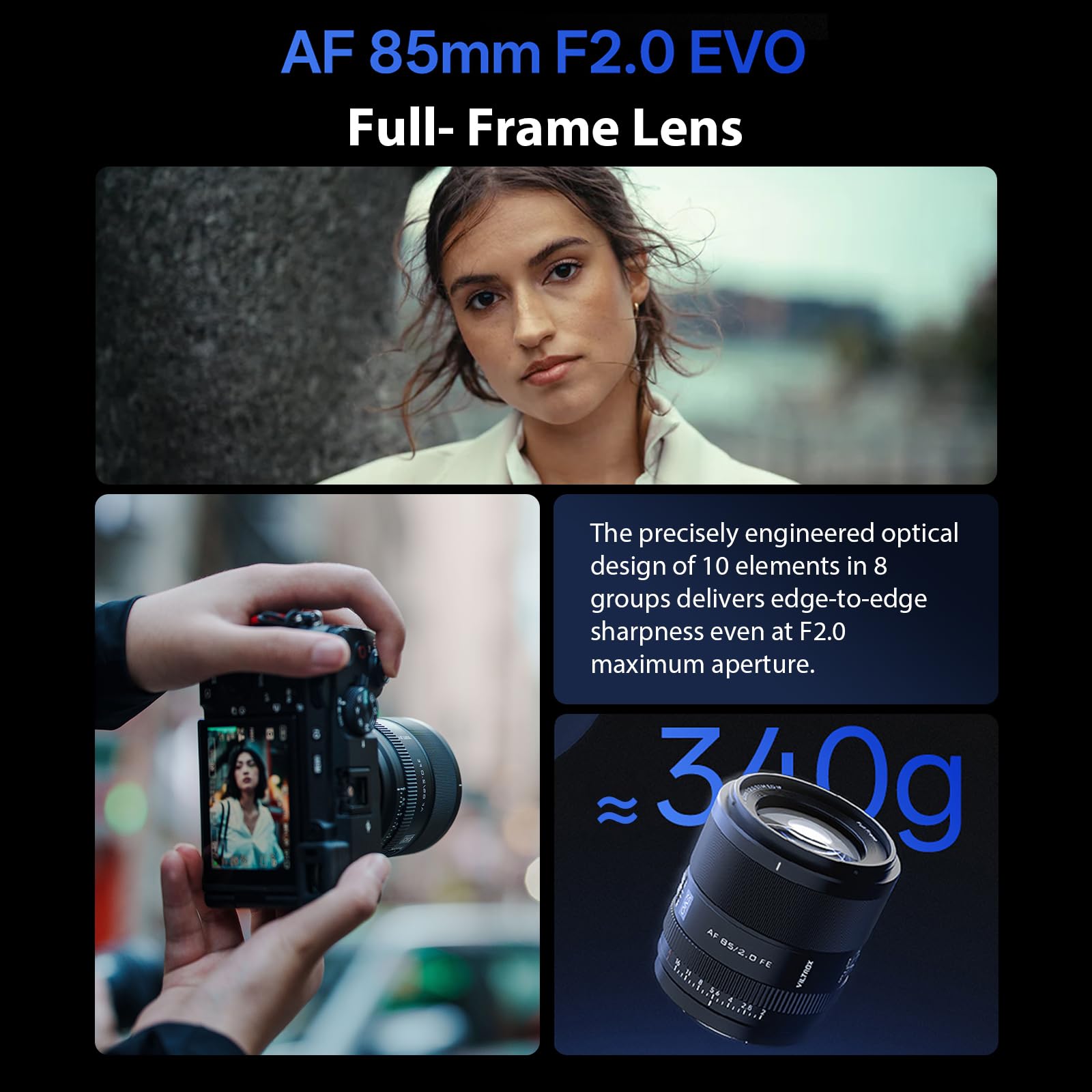 Amazon.co.jp: VILTROX 85mm F2.0 EVO FEレンズ Sony E、AF 85mm f/2 E